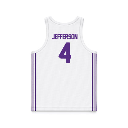 North Alabama - NCAA Men's Basketball : Canin Jefferson - White Basketball Jersey-1
