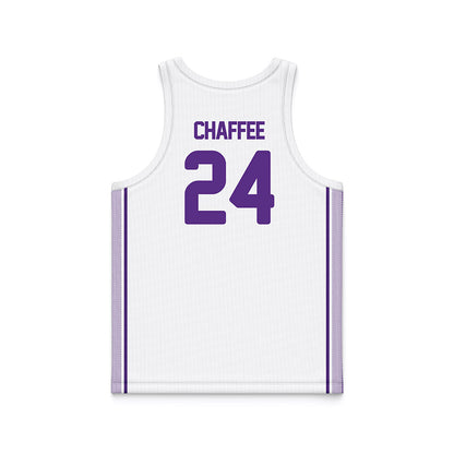 North Alabama - NCAA Men's Basketball : Mitchell Chaffee - White Basketball Jersey