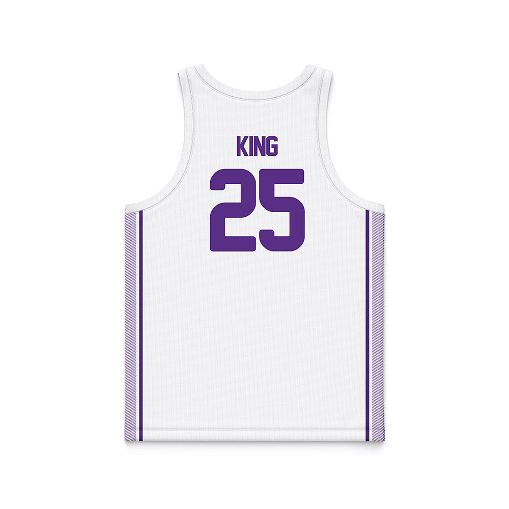 North Alabama - NCAA Men's Basketball : Darkaun King - White Basketball Jersey-1
