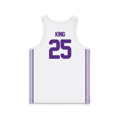 North Alabama - NCAA Men's Basketball : Darkaun King - White Basketball Jersey-1