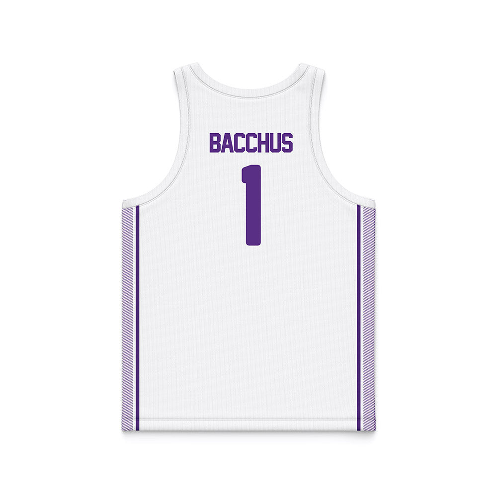 North Alabama - NCAA Men's Basketball : Donte Bacchus - White Basketball Jersey-1