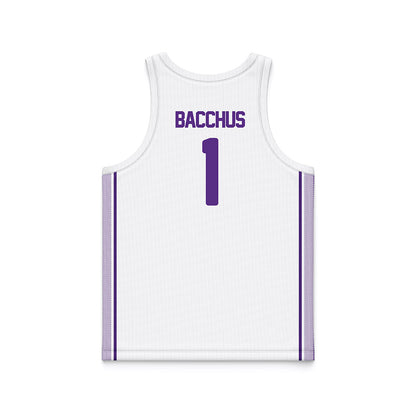 North Alabama - NCAA Men's Basketball : Donte Bacchus - White Basketball Jersey-1