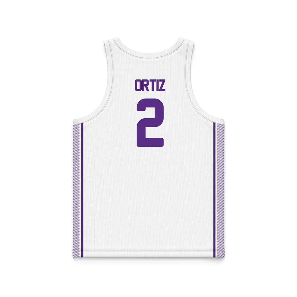 North Alabama - NCAA Men's Basketball : Daniel Ortiz - White Basketball Jersey-1