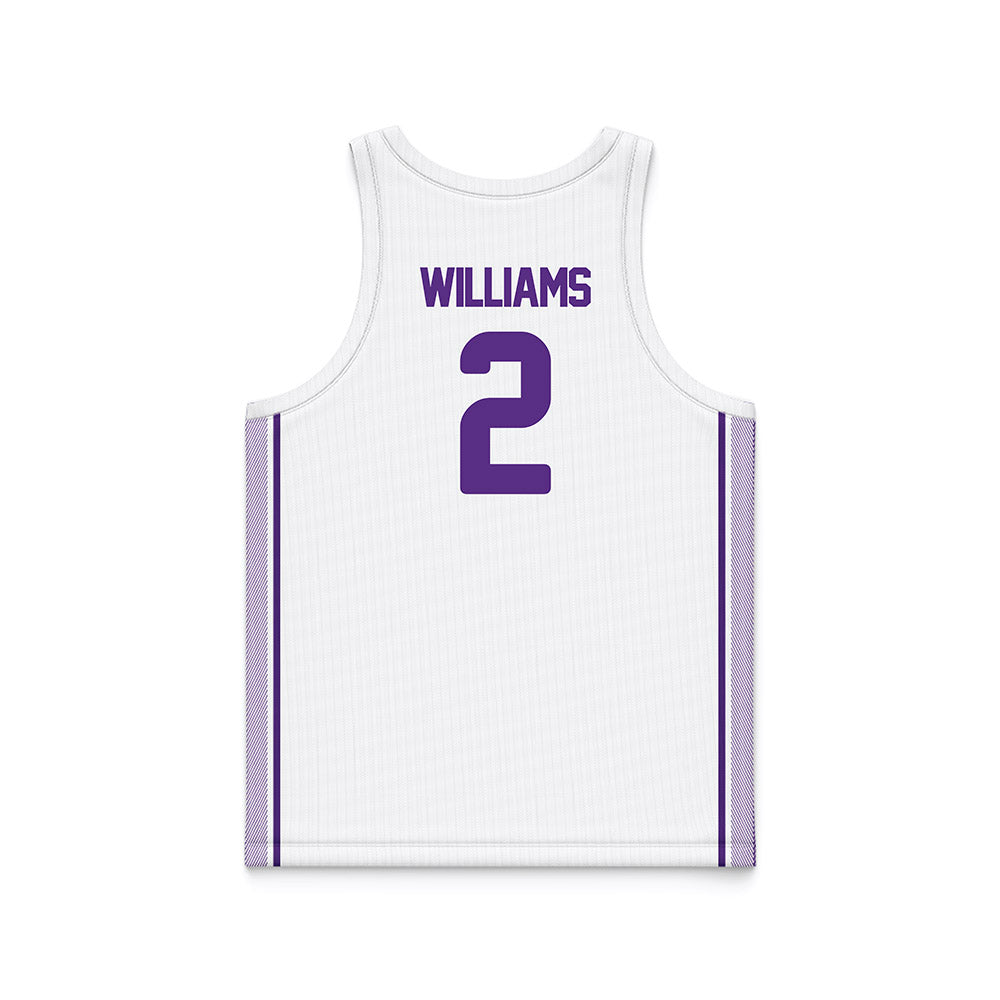 North Alabama - NCAA Men's Basketball : Corneilous Williams - White Basketball Jersey-1