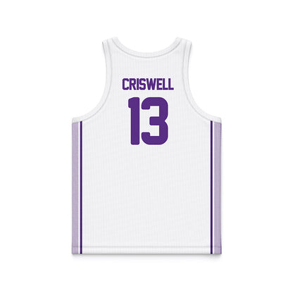 North Alabama - NCAA Women's Basketball : Katie Criswell - White Basketball Jersey-1