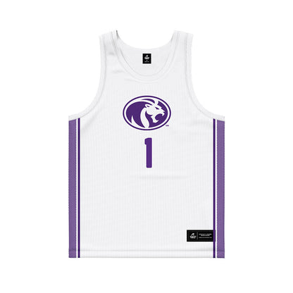 North Alabama - NCAA Men's Basketball : Donte Bacchus - White Basketball Jersey-0