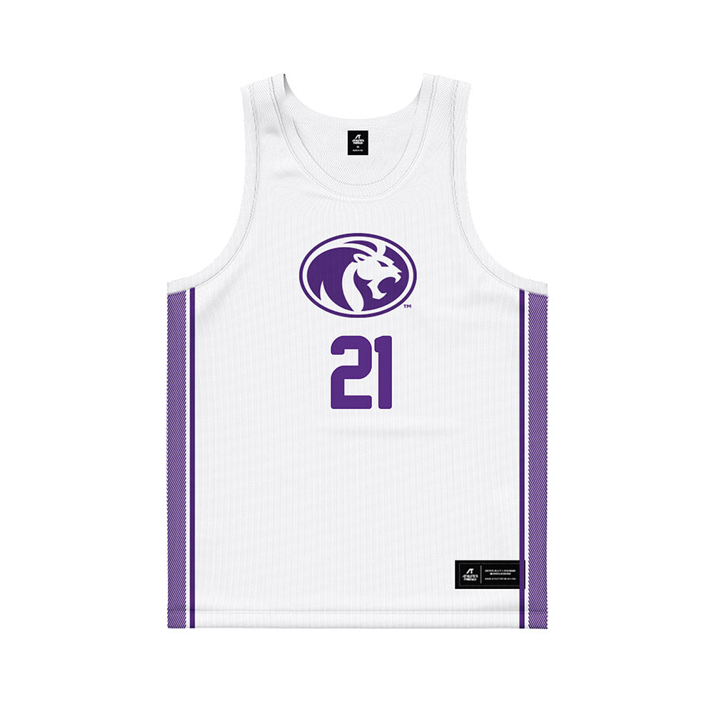 North Alabama - NCAA Men's Basketball : Israel Jenrette - White Basketball Jersey-0