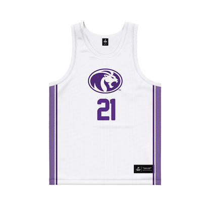 North Alabama - NCAA Men's Basketball : Israel Jenrette - White Basketball Jersey-0