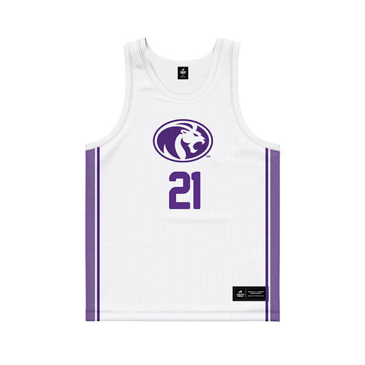 North Alabama - NCAA Men's Basketball : Israel Jenrette - White Basketball Jersey-0
