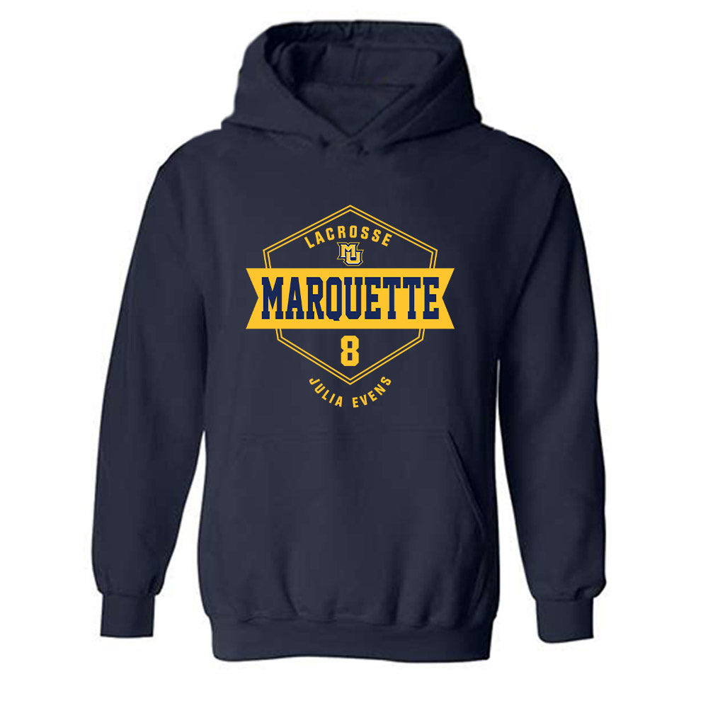 Marquette - NCAA Women's Lacrosse : Julia Evens - Fashion Shersey Hooded Sweatshirt