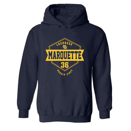 Marquette - NCAA Men's Lacrosse : Ronald Sires - Fashion Shersey Hooded Sweatshirt-0