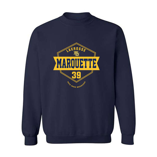 Marquette - NCAA Women's Lacrosse : Sofia Grace Mazariegos - Fashion Shersey Crewneck Sweatshirt