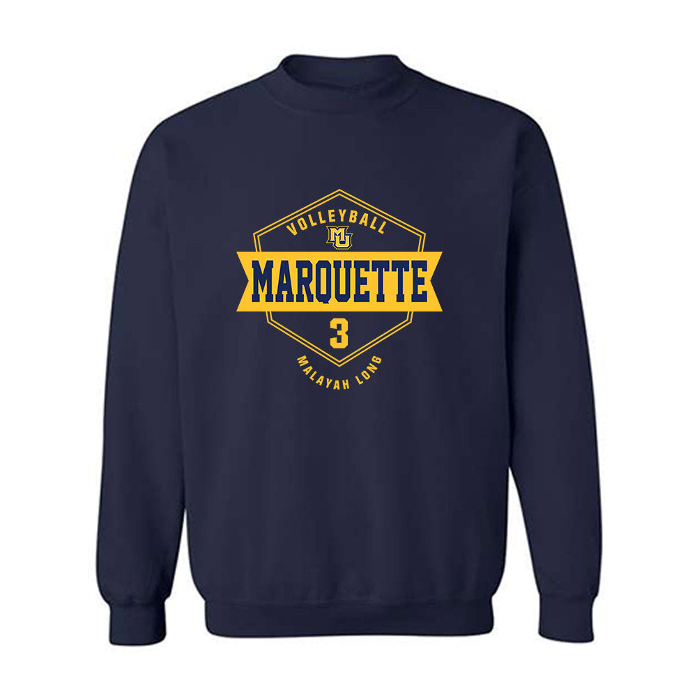 Marquette - NCAA Women's Volleyball : Malayah Long - Fashion Shersey Crewneck Sweatshirt