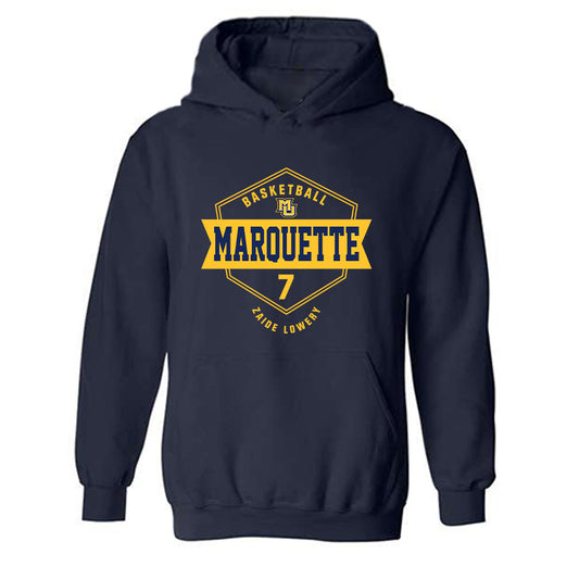 Marquette - NCAA Men's Basketball : Zaide Lowery - Fashion Shersey Hooded Sweatshirt-0