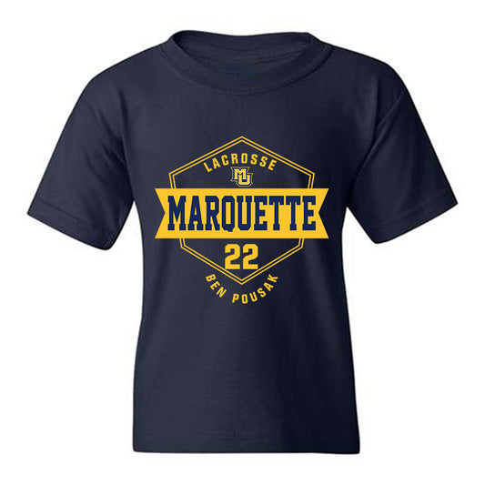 Marquette - NCAA Men's Lacrosse : Ben Pousak - Fashion Shersey Youth T-Shirt-0