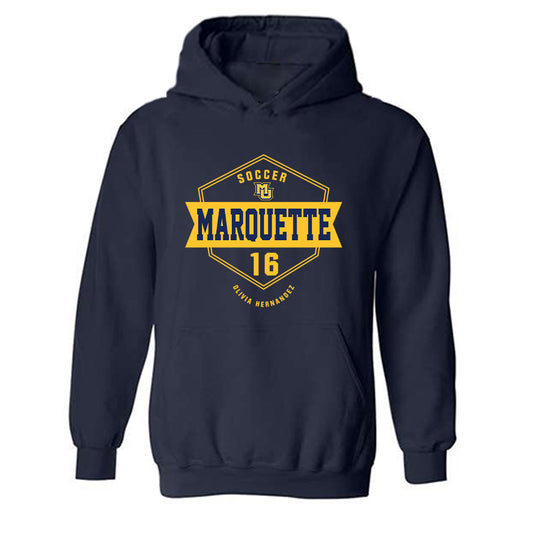 Marquette - NCAA Women's Soccer : Olivia Hernandez - Fashion Shersey Hooded Sweatshirt-0