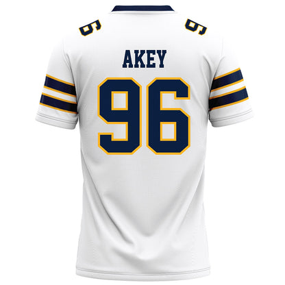 AU - NCAA Football : Connor Akey - White Football Jersey-1