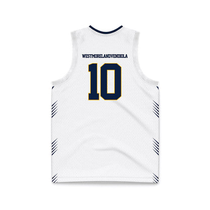 AU - NCAA Men's Basketball : Amari Westmoreland-Vendiola - White Basketball Jersey-1