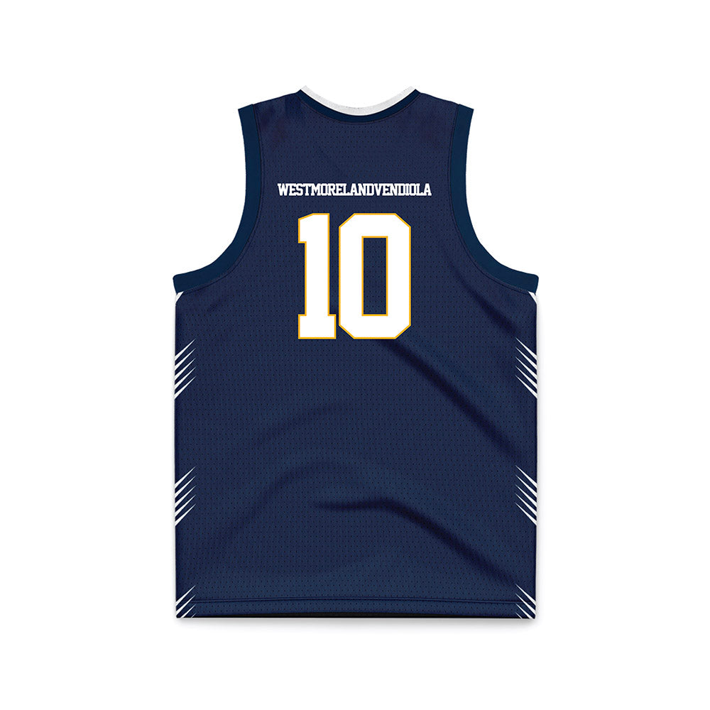AU - NCAA Men's Basketball : Amari Westmoreland-Vendiola - Navy Basketball Jersey-1