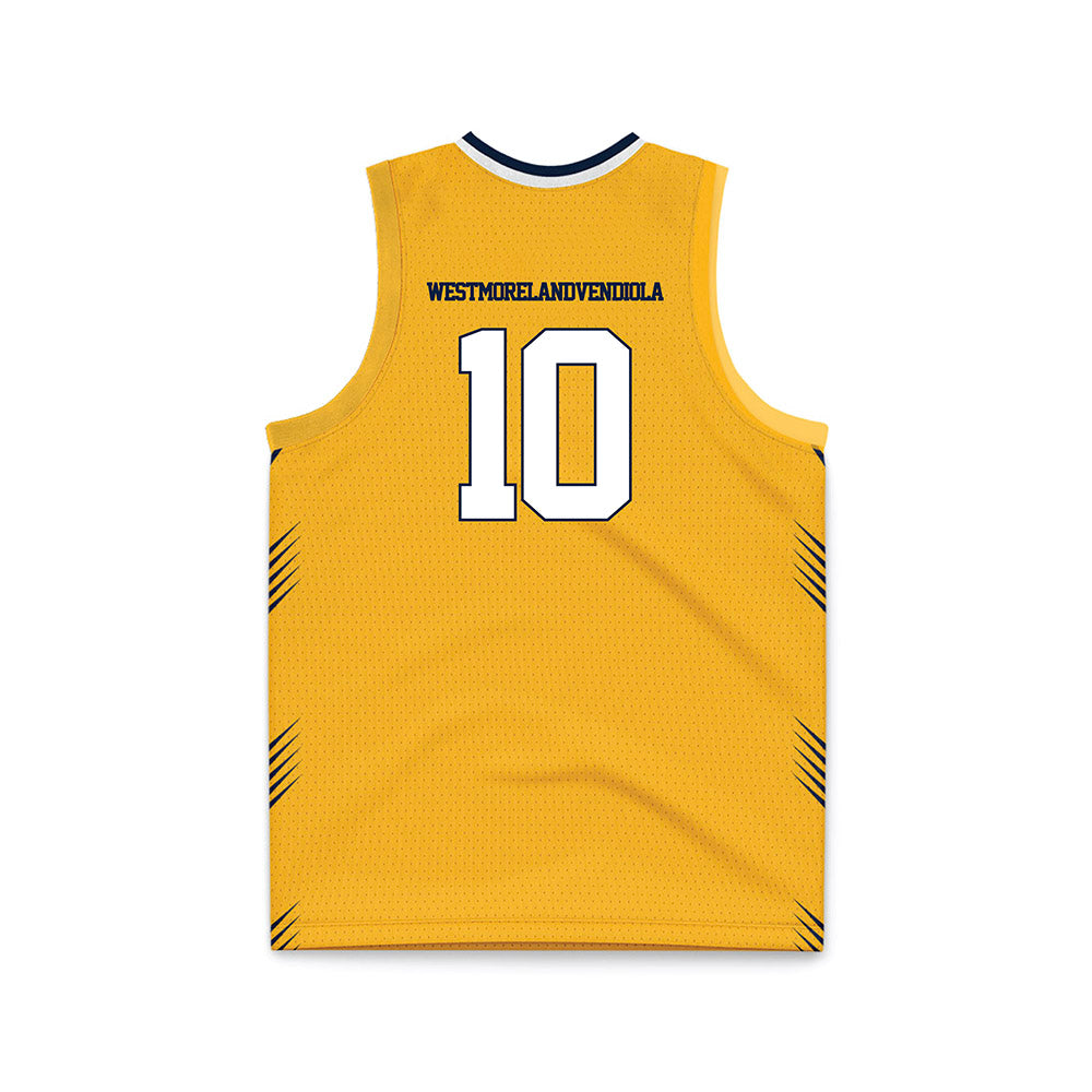 AU - NCAA Men's Basketball : Amari Westmoreland-Vendiola - Gold Basketball Jersey-1