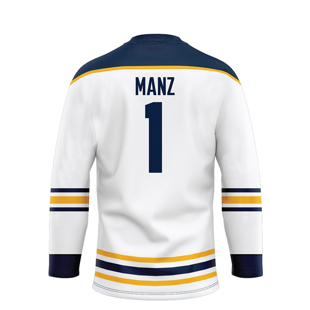 AU - NCAA Men's Ice Hockey : Christian Manz - White Hockey Jersey