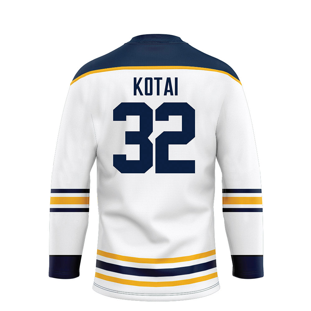 AU - NCAA Men's Ice Hockey : Josh Kotai - White Hockey Jersey-1