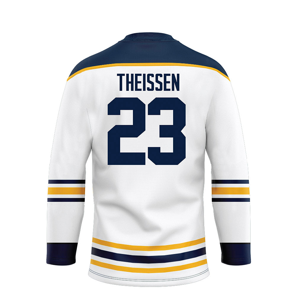 AU - NCAA Men's Ice Hockey : Carter Theissen - White Hockey Jersey-1