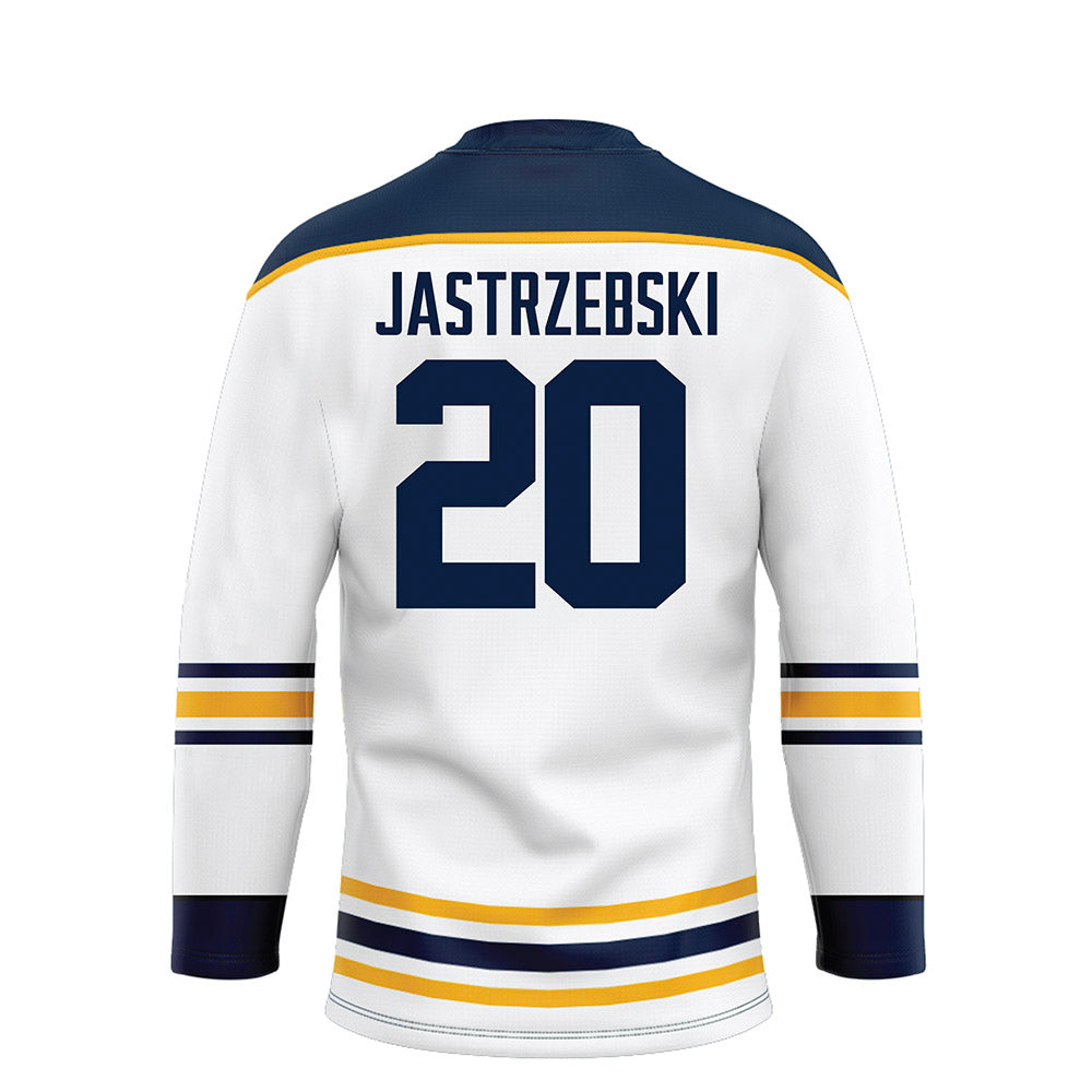 AU - NCAA Men's Ice Hockey : Jacob Jastrzebski - White Hockey Jersey-1