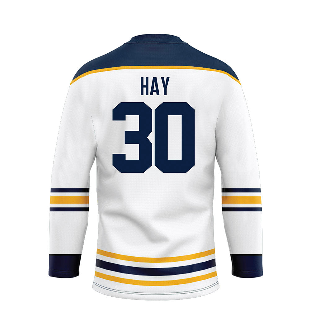 AU - NCAA Men's Ice Hockey : Kolby Hay - White Hockey Jersey-1