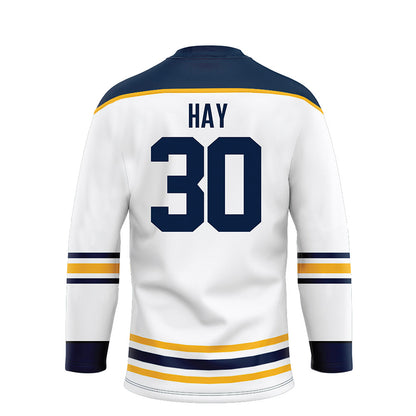 AU - NCAA Men's Ice Hockey : Kolby Hay - White Hockey Jersey-1