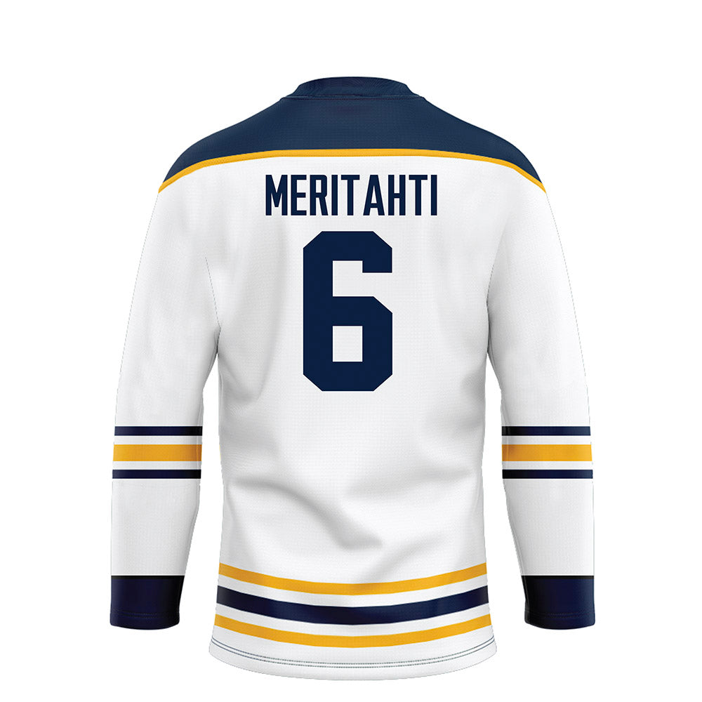 AU - NCAA Men's Ice Hockey : Samo Meritahti - White Hockey Jersey-1