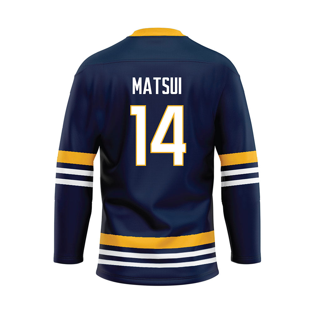 AU - NCAA Men's Ice Hockey : Payton Matsui - Navy Hockey Jersey-1