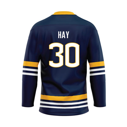 AU - NCAA Men's Ice Hockey : Kolby Hay - Navy Hockey Jersey-1