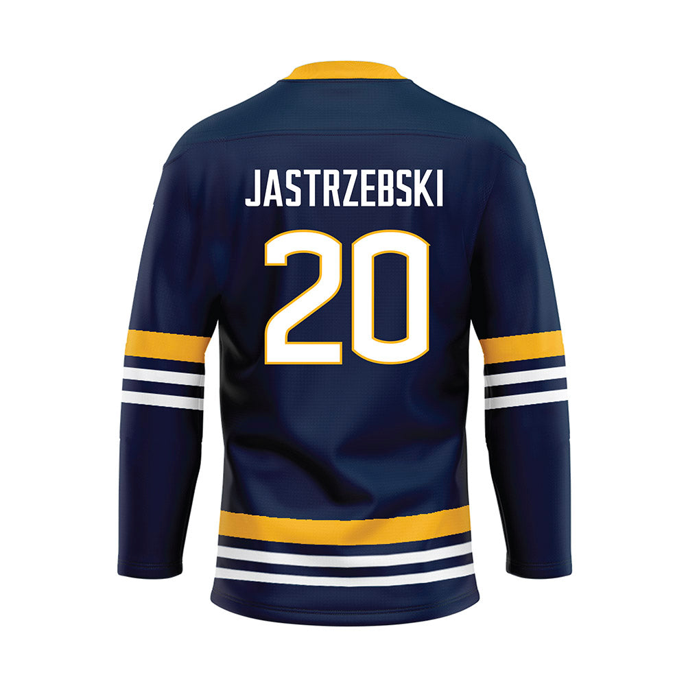 AU - NCAA Men's Ice Hockey : Jacob Jastrzebski - Navy Hockey Jersey-1