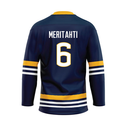 AU - NCAA Men's Ice Hockey : Samo Meritahti - Navy Hockey Jersey-1
