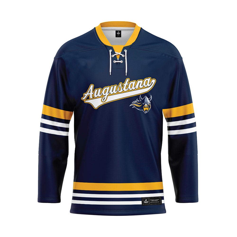 AU - NCAA Men's Ice Hockey : Hayden Hennen - Navy Hockey Jersey-0