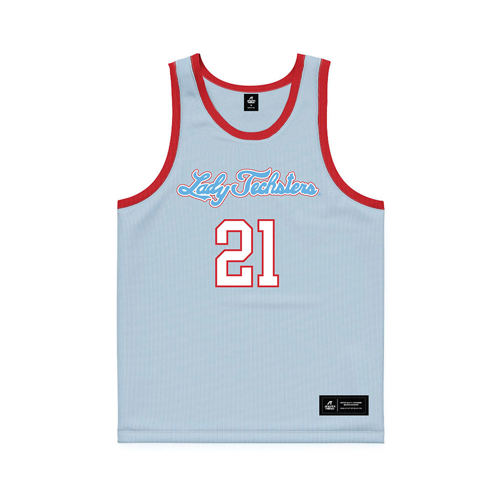 LA Tech - NCAA Women's Basketball : Kennedy Evans - Blue Basketball Jersey-0