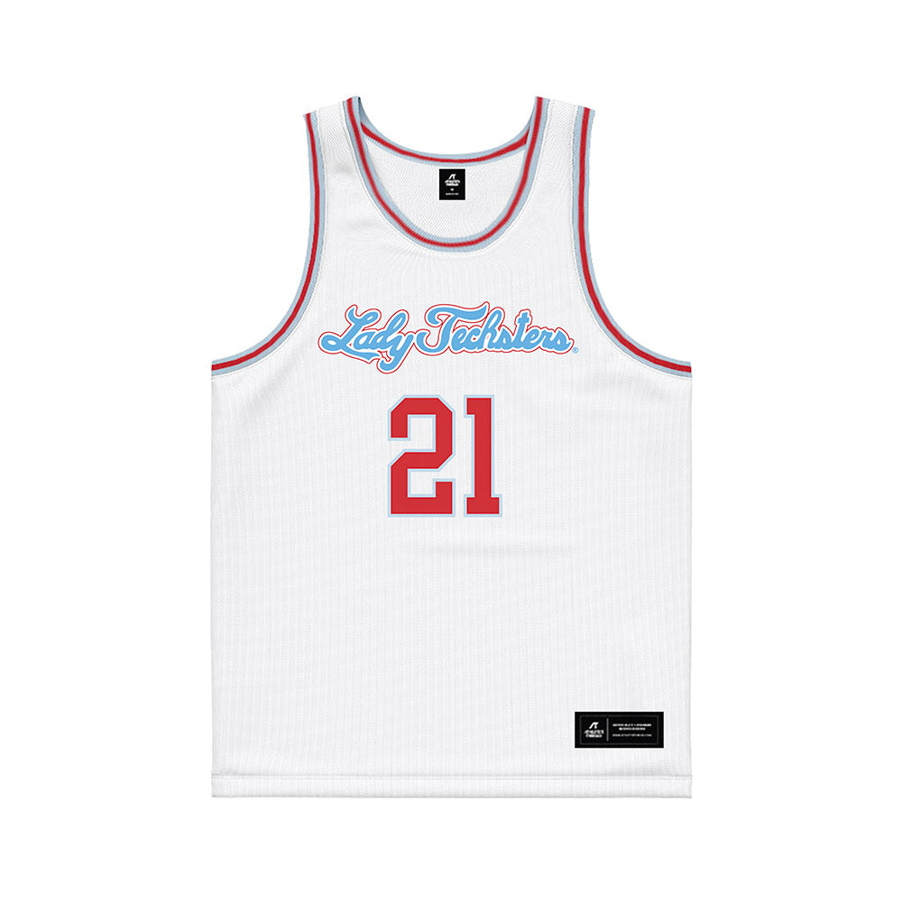 LA Tech - NCAA Women's Basketball : Kennedy Evans - White Basketball Jersey-0