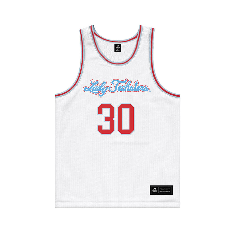 LA Tech - NCAA Women's Basketball : Kaleigh Thompson - White Basketball Jersey-0