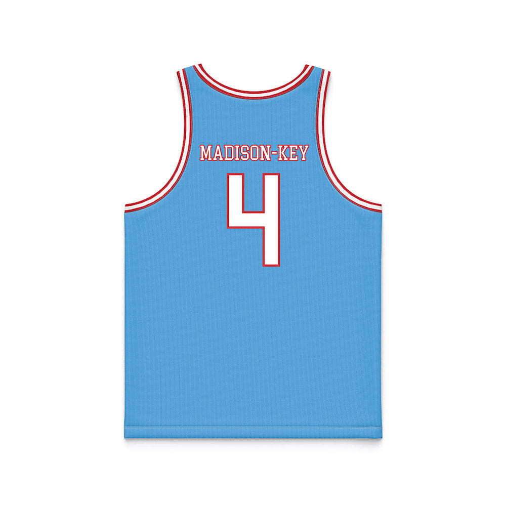LA Tech - NCAA Women's Basketball : Joy Madison-Key - Retro Blue Basketball Jersey-1