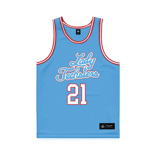 LA Tech - NCAA Women's Basketball : Kennedy Evans - Retro Blue Basketball Jersey-0
