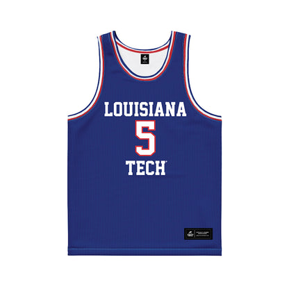 LA Tech - NCAA Men's Basketball : Avery Thomas II - Royal Basketball Jersey-0