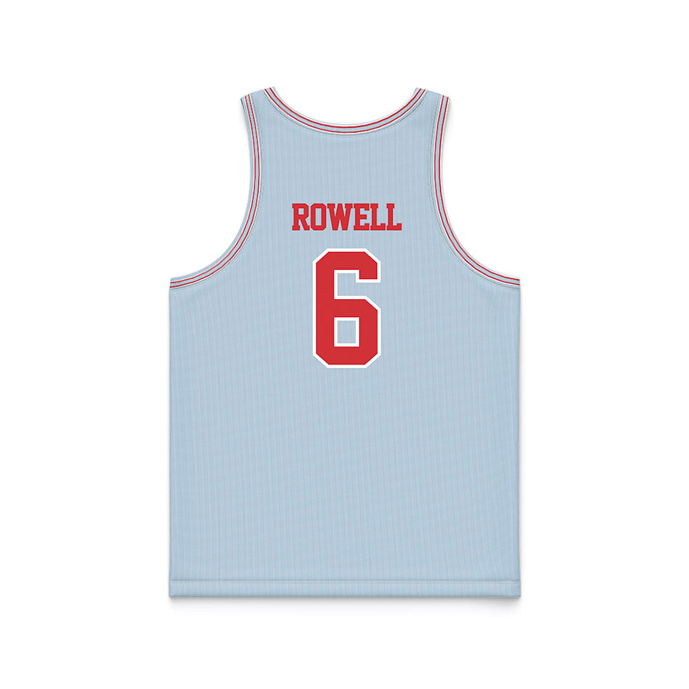 LA Tech - NCAA Men's Basketball : Keegan Rowell - Light Blue Basketball Jersey-1