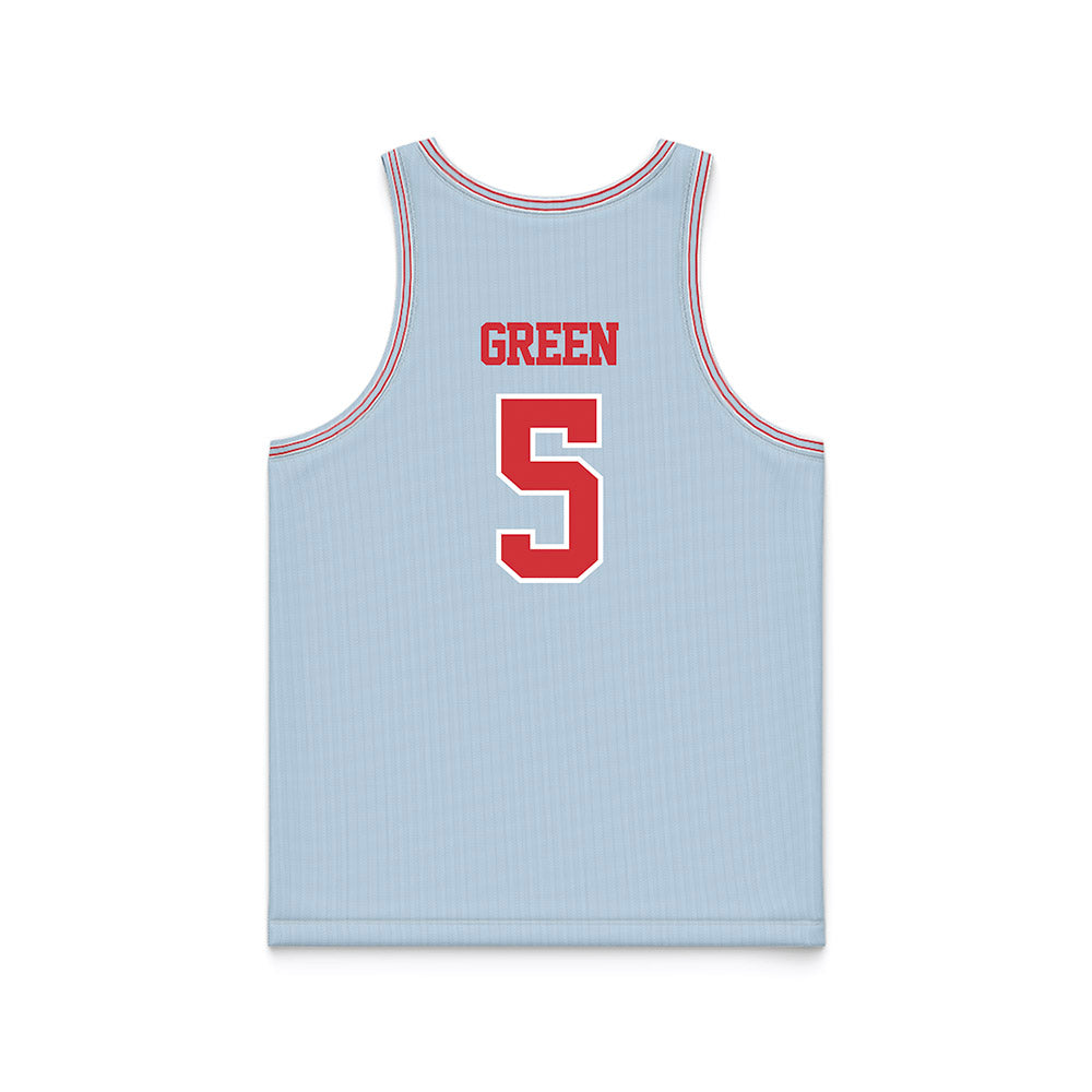 LA Tech - NCAA Men's Basketball : Albert Green - Light Blue Basketball Jersey