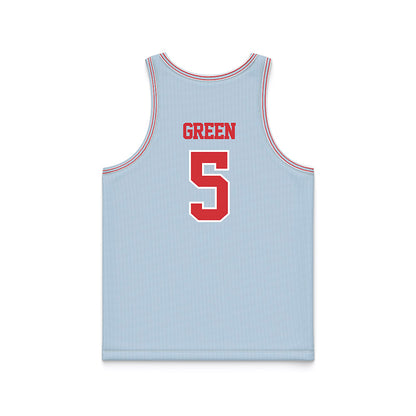 LA Tech - NCAA Men's Basketball : Albert Green - Light Blue Basketball Jersey