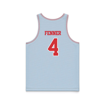 LA Tech - NCAA Men's Basketball : Jaylen Fenner - Light Blue Basketball Jersey-1