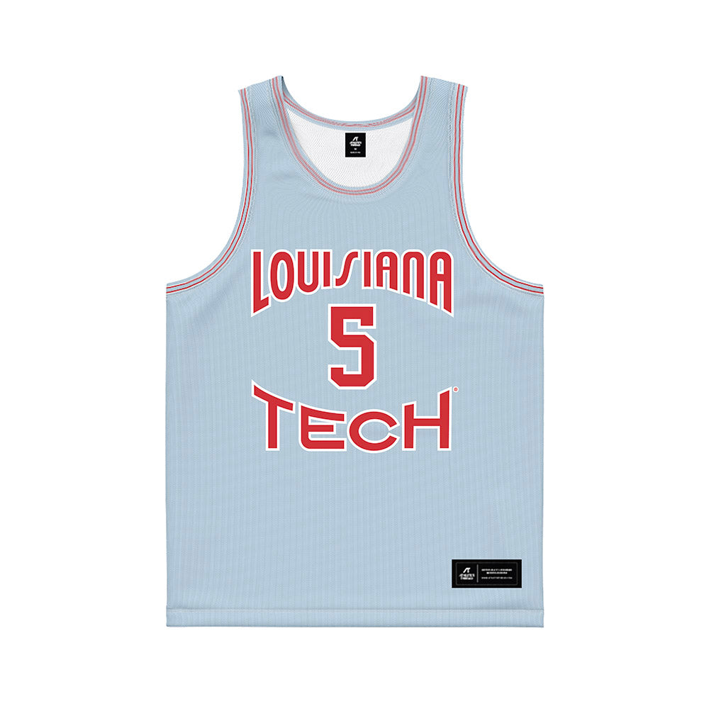 LA Tech - NCAA Men's Basketball : Avery Thomas II - Light Blue Basketball Jersey-0