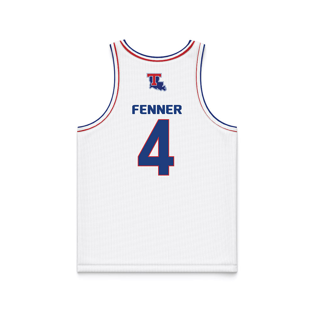 LA Tech - NCAA Men's Basketball : Jaylen Fenner - White Basketball Jersey-1