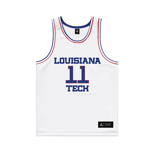 LA Tech - NCAA Men's Basketball : Kaden Cooper - White Basketball Jersey-0