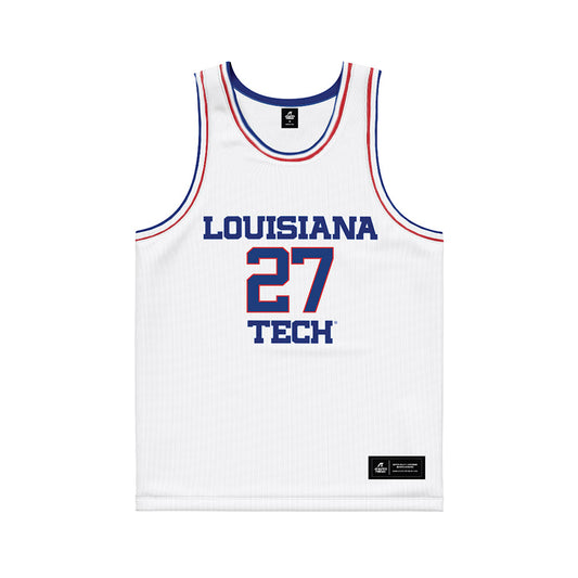 LA Tech - NCAA Men's Basketball : A'Meir Williams - White Basketball Jersey-0